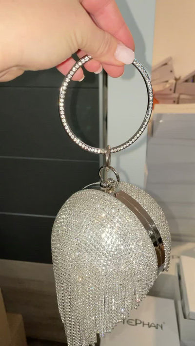 Venus globe Swaroski crystal sphere clutch