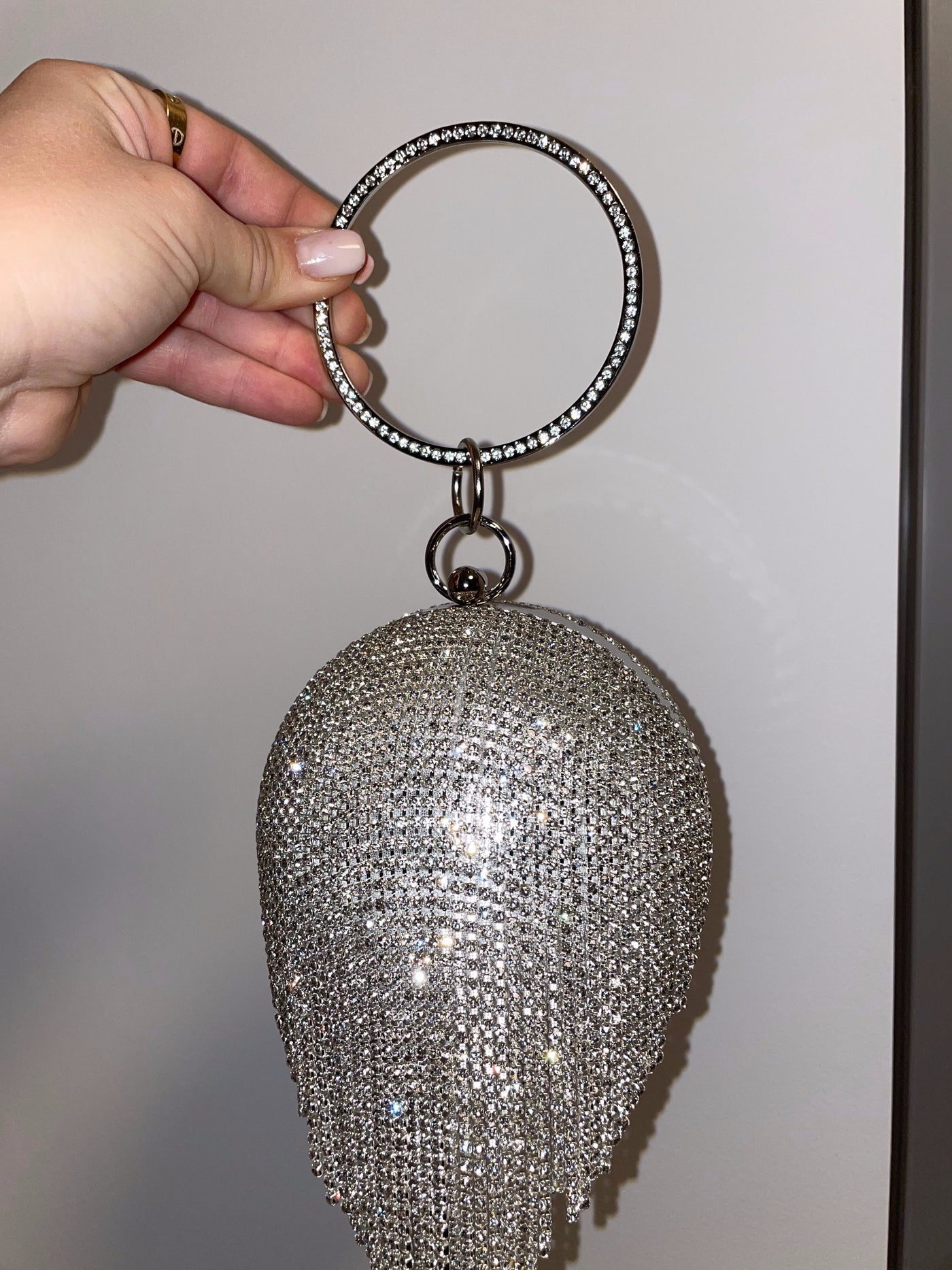 Venus globe Swaroski crystal sphere clutch