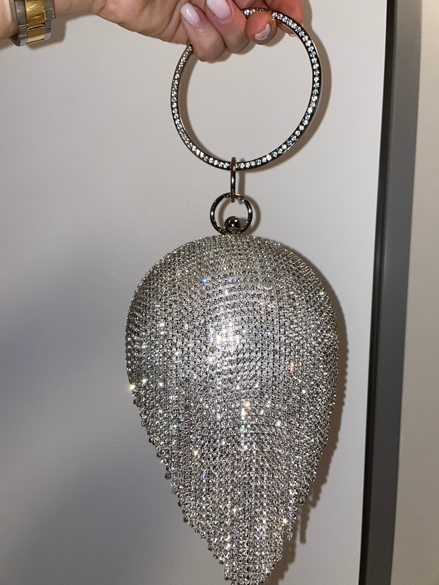 Venus globe Swaroski crystal sphere clutch